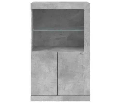 Šoninė Spintelė Su Led Lemputėmis, Betono, Apdirbta Mediena