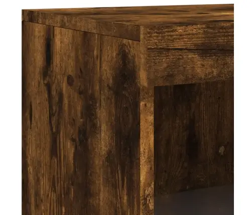 Šoninė Spintelė Su Led Lemputėmis, Dūminio Ąžuolo, Mediena