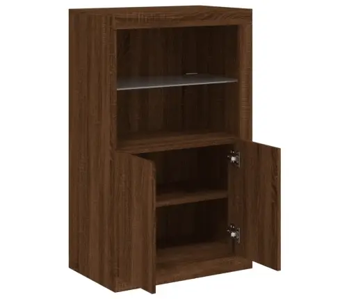 Šoninė Spintelė Su Led Lemputėmis, Ruda Ąžuolo, Mediena