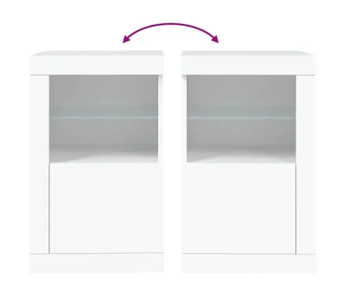 Külgkapp Led-Valgustusega, Valge, Tehispuit