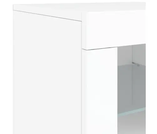 Külgkapp Led-Valgustusega, Valge, Tehispuit