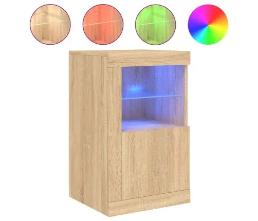 Külgkapp Led-Valgustusega, Sonoma Tamm, Tehispuit