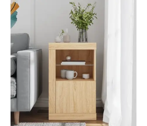 Külgkapp Led-Valgustusega, Sonoma Tamm, Tehispuit