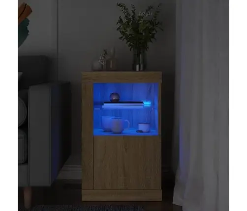 Külgkapp Led-Valgustusega, Sonoma Tamm, Tehispuit