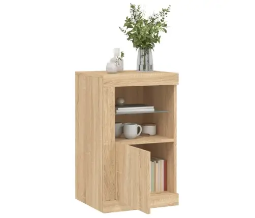 Külgkapid Led-Valgustusega 2 Tk, Sonoma Tamm, Tehispuit