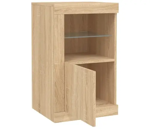 Külgkapid Led-Valgustusega 2 Tk, Sonoma Tamm, Tehispuit