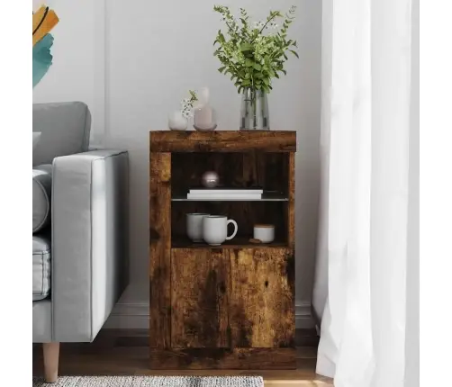 Külgkapp Led-Valgustusega, Suitsutatud Tamm, Tehispuit