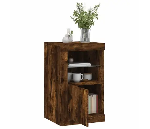 Külgkapp Led-Valgustusega, Suitsutatud Tamm, Tehispuit