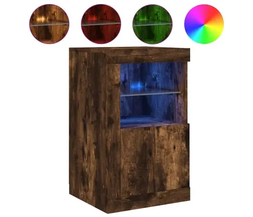 Külgkapp Led-Valgustusega, Suitsutatud Tamm, Tehispuit