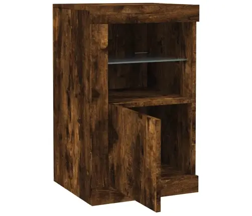 Külgkapp Led-Valgustusega, Suitsutatud Tamm, Tehispuit