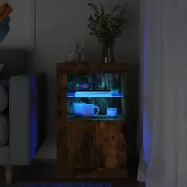 Külgkapp Led-Valgustusega, Suitsutatud Tamm, Tehispuit