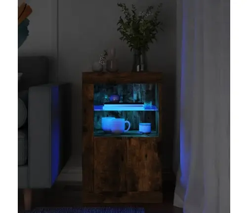 Külgkapp Led-Valgustusega, Suitsutatud Tamm, Tehispuit