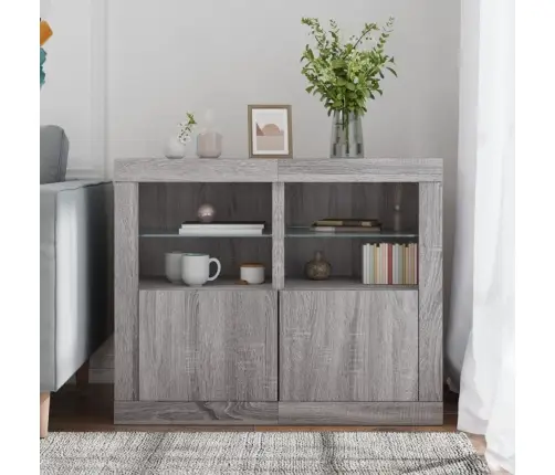 Skapīši Ar Led, 2 Gab., Pelēka Ozola, Inženierijas Koks Vidaxl