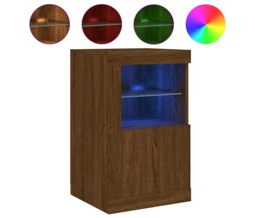 Külgkapp Led-Valgustusega, Pruun Tamm, Tehispuit