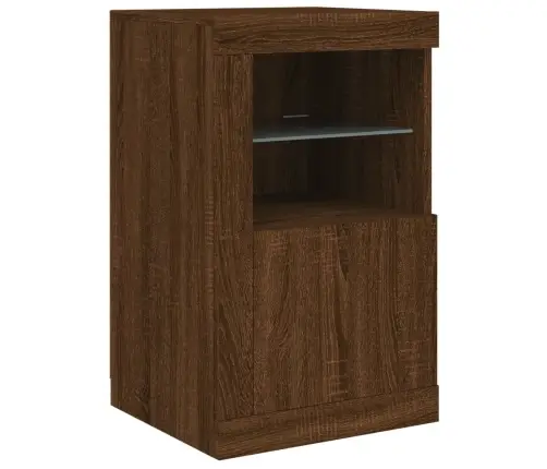 Külgkapp Led-Valgustusega, Pruun Tamm, Tehispuit