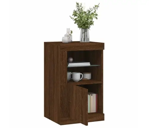 Külgkapp Led-Valgustusega, Pruun Tamm, Tehispuit