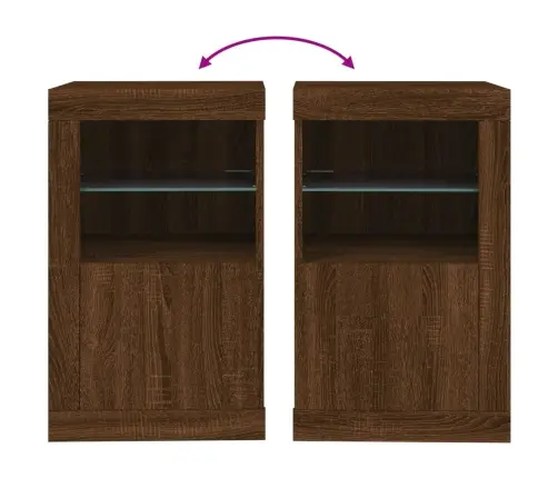 Külgkapp Led-Valgustusega, Pruun Tamm, Tehispuit