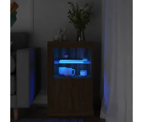 Külgkapp Led-Valgustusega, Pruun Tamm, Tehispuit