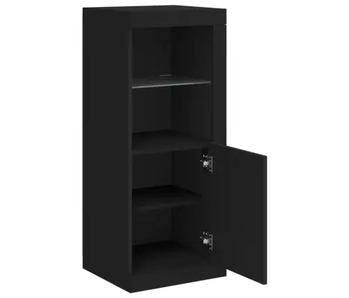 Kumode Ar Led Lampiņām, Melna, 41X37X100 Cm Vidaxl