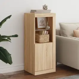 Kumode Ar Led Lampiņām, Ozolkoka Krāsa, 41X37X100 Cm Vidaxl