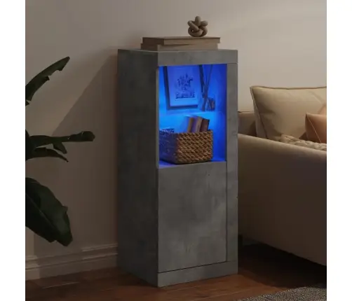 Kumode Ar Led Lampiņām, Betona Pelēka, 41X37X100 Cm Vidaxl