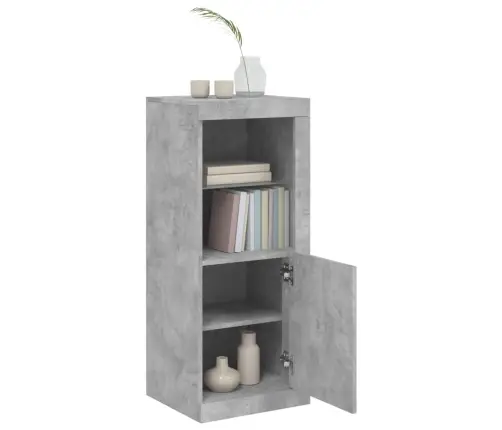 Kumode Ar Led Lampiņām, Betona Pelēka, 41X37X100 Cm Vidaxl