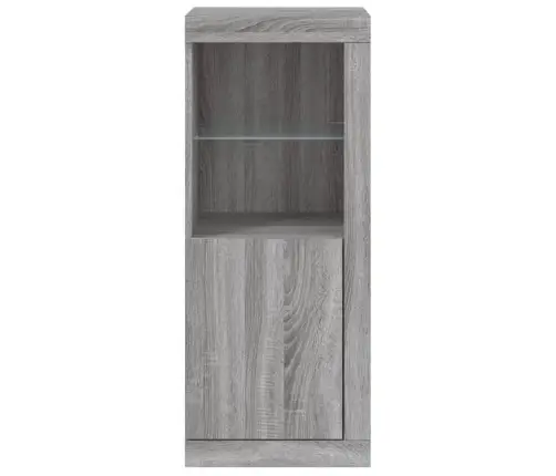 Kumode Ar Led Lampiņām, Pelēka Ozolkoka Krāsa, 41X37X100 Cm Vidaxl