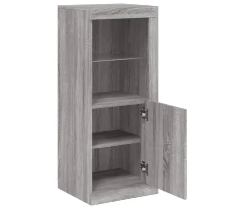 Kumode Ar Led Lampiņām, Pelēka Ozolkoka Krāsa, 41X37X100 Cm Vidaxl