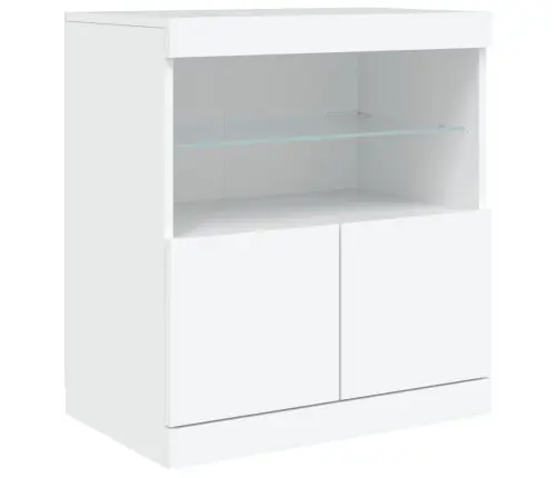 Kumode Ar Led Lampiņām, Balta, 60X37X67 Cm Vidaxl