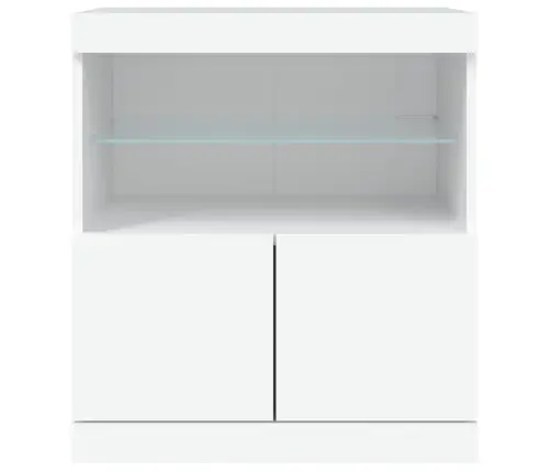 Kumode Ar Led Lampiņām, Balta, 60X37X67 Cm Vidaxl