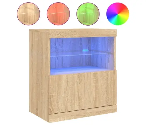 Puhvetkapp Led-Tuledega, Sonoma Tamm, 60 X 37 X 67 Cm