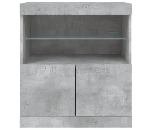 Kumode Ar Led Lampiņām, Betona Pelēka, 60X37X67 Cm Vidaxl