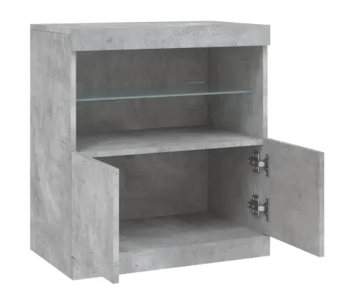 Kumode Ar Led Lampiņām, Betona Pelēka, 60X37X67 Cm Vidaxl