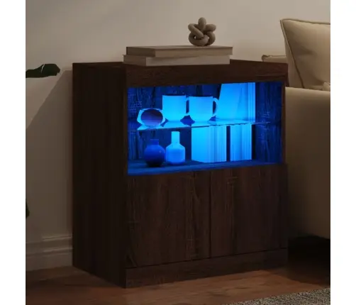 Šoninė Spintelė Su Led Lemputėmis, Ruda Ąžuolo, 60X37X67Cm