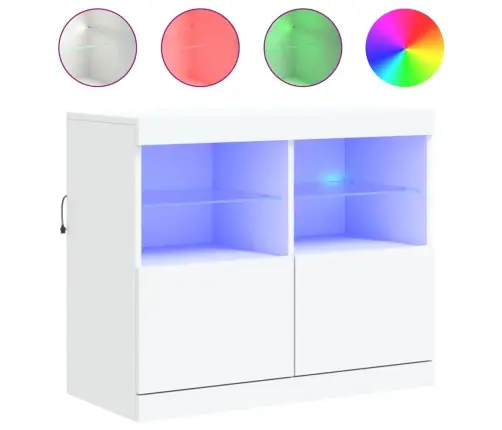 Puhvetkapp Led-Tuledega, Valge, 81 X 37 X 67 Cm