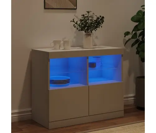 Puhvetkapp Led-Tuledega, Valge, 81 X 37 X 67 Cm