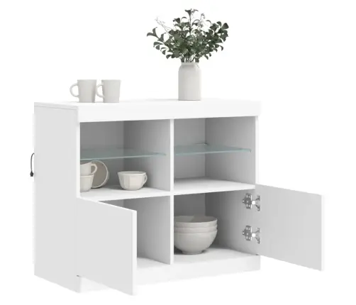 Puhvetkapp Led-Tuledega, Valge, 81 X 37 X 67 Cm