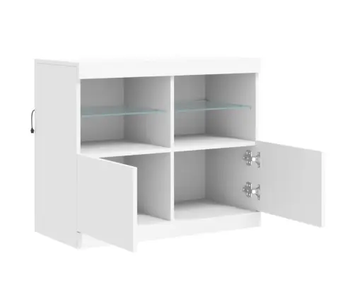 Puhvetkapp Led-Tuledega, Valge, 81 X 37 X 67 Cm