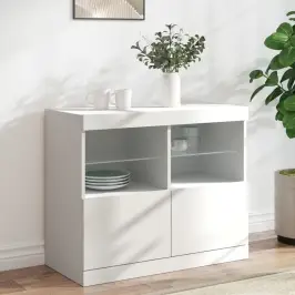 Kumode Ar Led Lampiņām, Balta, 81X37X67 Cm Vidaxl