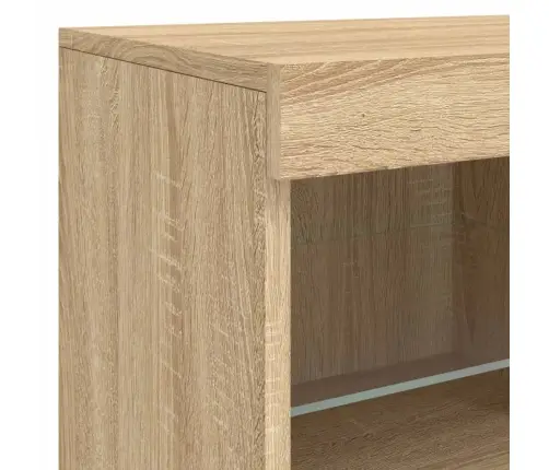 Kumode Ar Led Lampiņām, Ozolkoka Krāsa, 81X37X67 Cm Vidaxl