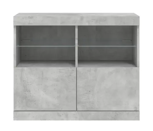 Kumode Ar Led Lampiņām, Betona Pelēka, 81X37X67 Cm Vidaxl