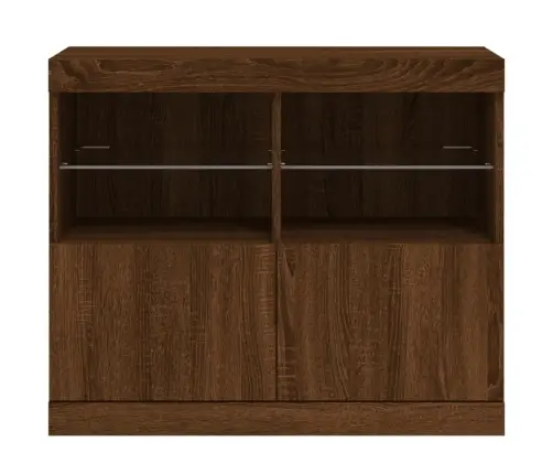 Kumode Ar Led Lampiņām, Brūna Koka Krāsa, 81X37X67 Cm Vidaxl