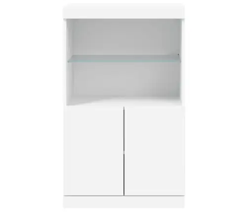 Šoninė Spintelė Su Led Lemputėmis, Balta, 60,5X37X100Cm