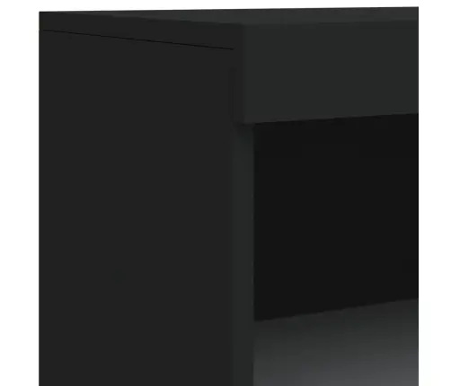 Kumode Ar Led Lampiņām, Melna, 60,5X37X100 Cm Vidaxl