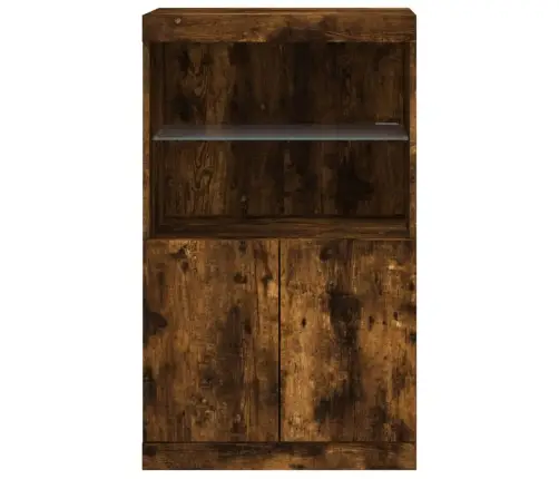 Kumode Ar Led Lampiņām, Ozolkoka Krāsa, 60,5X37X100 Cm Vidaxl