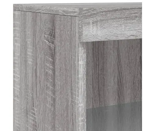 Kumode Ar Led Lampiņām, Pelēka Ozolkoka Krāsa, 60,5X37X100 Cm Vidaxl