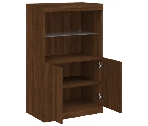 Puhvetkapp Led-Tuledega, Pruun Tamm, 60,5 X 37 X 100 Cm