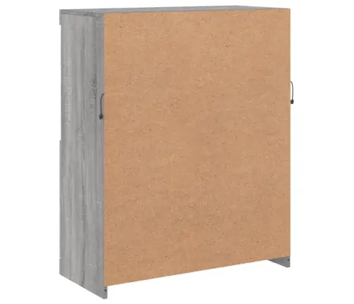 Kumode Ar Led Lampiņām, Pelēka Ozolkoka Krāsa, 81X37X100 Cm Vidaxl