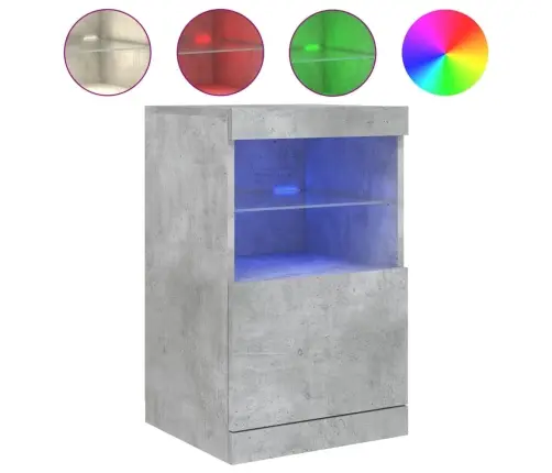 Šoninė Spintelė Su Led Lemputėmis, Betono Pilka, 41X37X67Cm