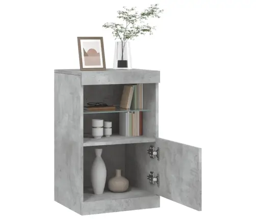 Šoninė Spintelė Su Led Lemputėmis, Betono Pilka, 41X37X67Cm
